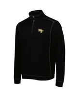 Men's Tommy Bahama Black Wake Forest Demon Deacons Tobago Bay Tri-Blend Half-Zip Pullover