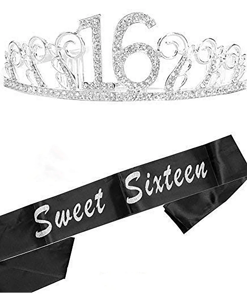 Meant2tobe 16th Birthday Sash and Tiara for Girls