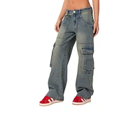 Women's Westie Low Rise Washed Cargo Jeans