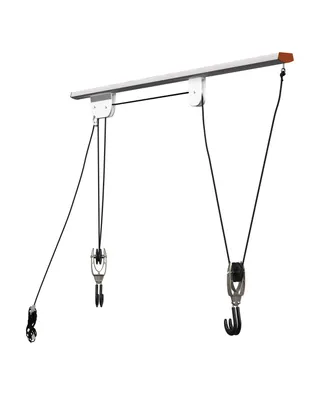 Rail Mount Hoist Pulley System - Bike Hanger for Garage - Overhead Ceiling Storage for Bicycle, Ladder, or Cargo with 75lb Capacity by Rad Cycle