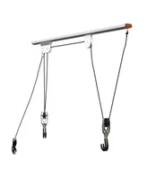Rail Mount Hoist Pulley System - Bike Hanger for Garage - Overhead Ceiling Storage for Bicycle, Ladder, or Cargo with 75lb Capacity by Rad Cycle
