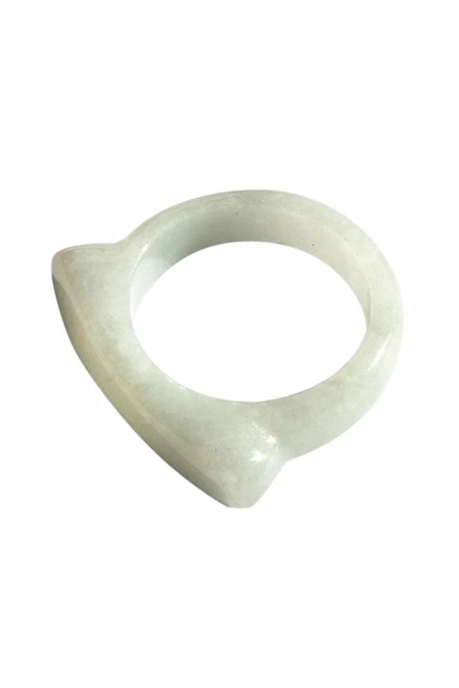 seree Saddle — Off white jade signet ring