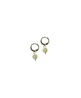 seree Berry — Small hoop with green bead earrings