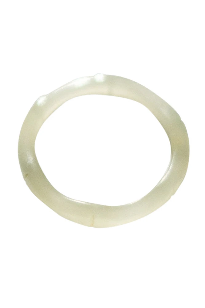 seree Mermaid — Off white skinny jade ring