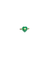 seree Green heart - Jade stone skinny ring