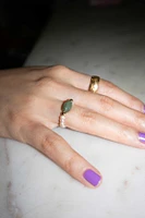 seree Green heart - Jade stone skinny ring