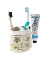 Avanti Colony Palm Tree Textured Ceramic Toothbrush Holder