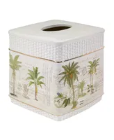 Avanti Colony Palm Tree Textured Ceramic Tissue Box Cover