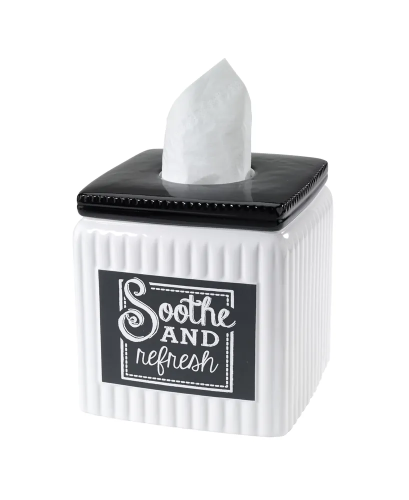 Avanti Chalk It Up Vintage Inspired Ceramic Tissue Box Cover