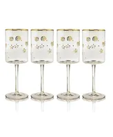 Plum Blossom All Purpose 10 oz Wine Glasses, Set of 4