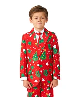 Suitmeister Big Boys Christmas Trees Stars Button Closure Suit Set