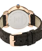 GV2 by Gevril Women's Ravenna Swiss Quartz Floral Brown Leather Watch 37mm