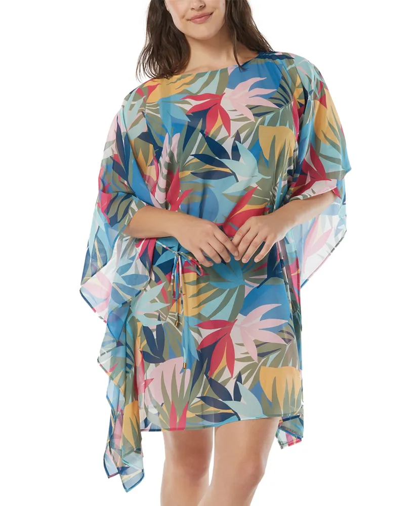 Coco Reef Contours Chiffon Caftan Cover-Up Dress
