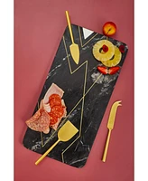 Gauri Kohli Ambrosia Marble Serving Board with Knives