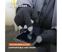 RefrigiWear Men's Touchscreen Pvc Dot Grip Black Knit Gloves