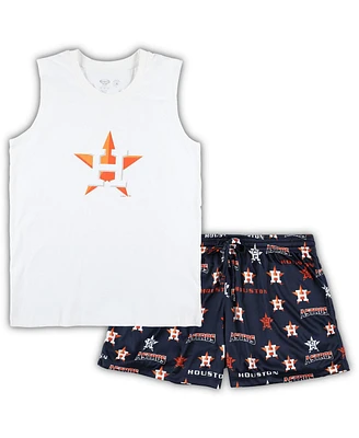 Women's Concepts Sport White, Navy Houston Astros Plus Tank Top and Shorts Sleep Set