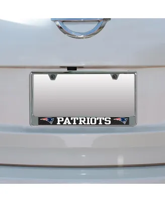 New England Patriots Carbon Bottom Only Metal Acrylic Cut License Plate Frame