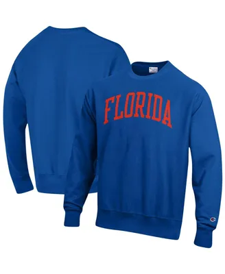 Men's Champion Royal Florida Gators Arch Reverse Weave Pullover Sweatshirt