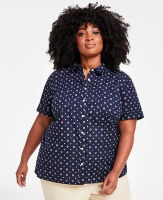Tommy Hilfiger Plus Size Button-Front Camp Shirt