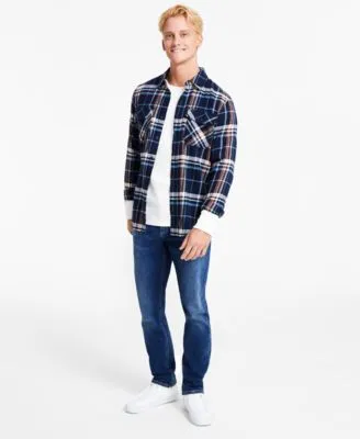 Sun Stone Mens Phillip Plaid Flannel Shirt Regular Fit Long Sleeve Thermal T Shirt Denver Slim Fit Jeans Created For Macys