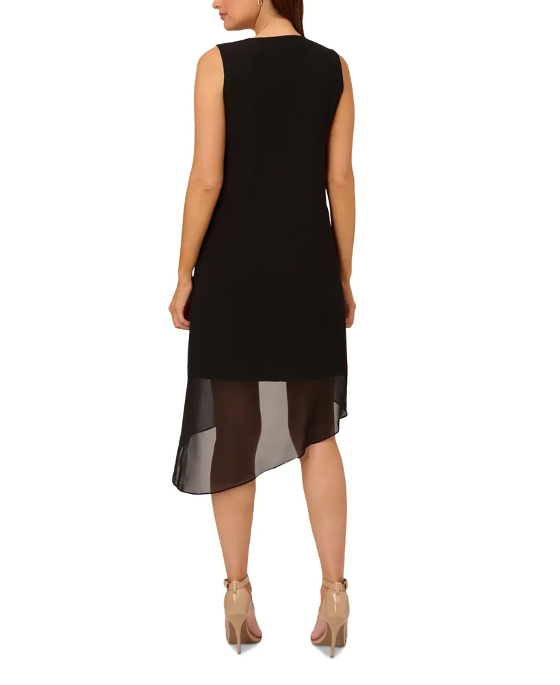 Adrianna Papell Women's Cascading Asymmetric-Hem Dress
