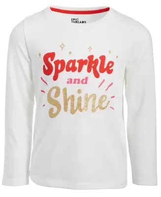 Epic Threads Toddler & Little Girls Sparkle And Shine Glitter Long-Sleeve T-Shirt, Created for Macy's
