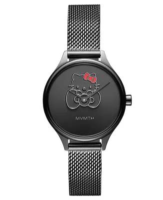 Mvmt Women's Hello Kitty Black Stainless Steel Mesh Bracelet Watch 30mm