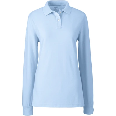 Lands' End Women's School Uniform Tall Long Sleeve Mesh Polo Shirt