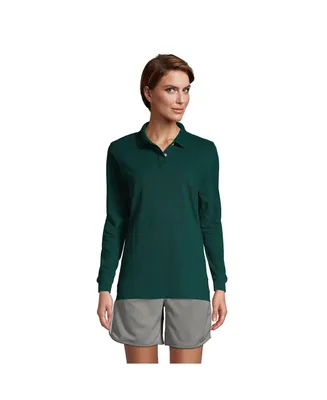 Lands' End Women's School Uniform Tall Long Sleeve Mesh Polo Shirt