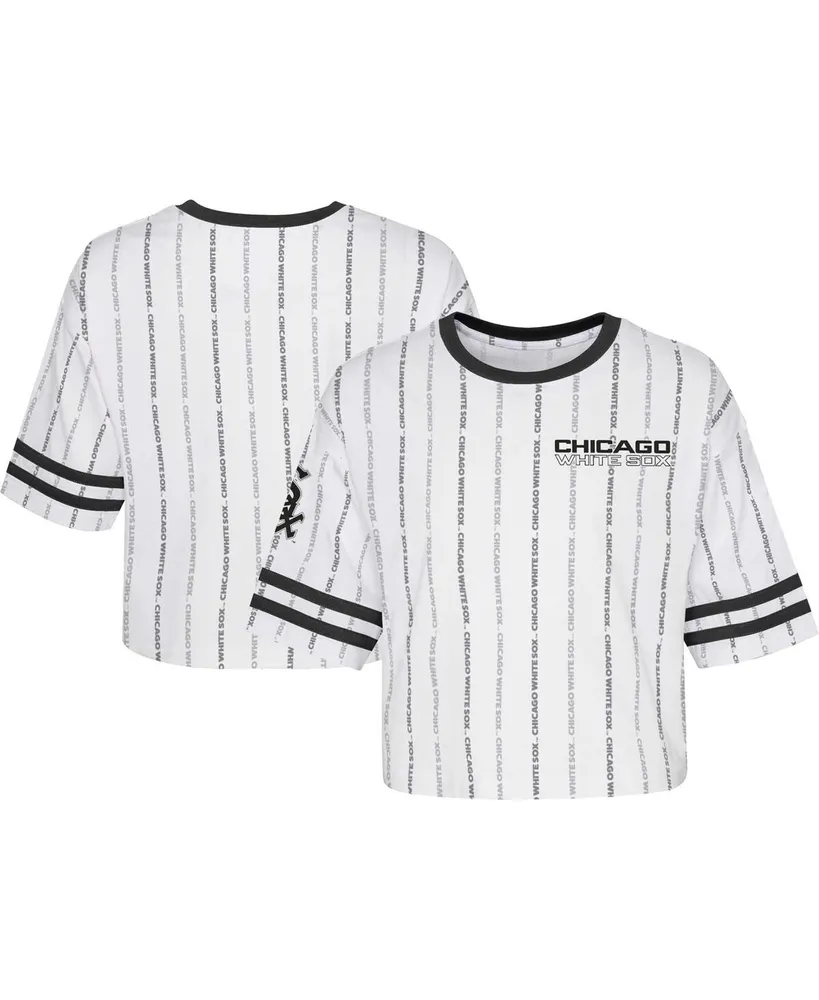 Girls Youth New York Yankees White Ball Striped T-Shirt