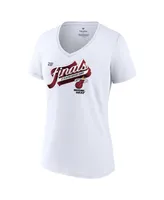 Women's Fanatics White Miami Heat 2023 Eastern Conference Champions Locker Room Plus V-Neck T-shirt