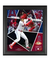 Shohei Ohtani Los Angeles Angels Framed 15" x 17" Impact Player Collage with a Piece of Game-Used Baseball - Limited Edition of 500