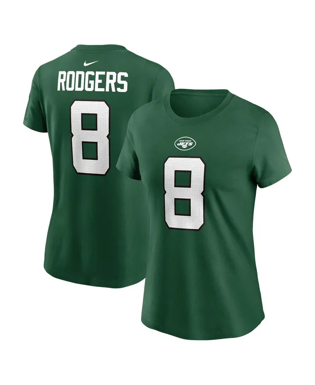 Women's Fanatics Branded Aaron Rodgers Green New York Jets Icon Name & Number V-Neck T-Shirt