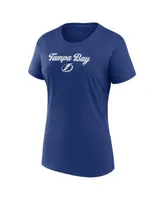 Women's Fanatics Blue, Gray Tampa Bay Lightning Script T-shirt and Shorts Set