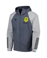 Men's adidas Charcoal Nashville Sc All-Weather Raglan Hoodie Full-Zip Jacket