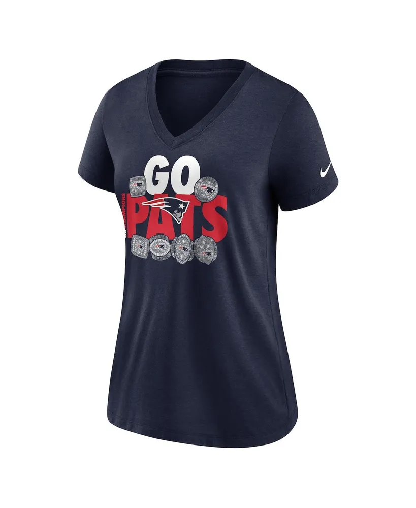 Women's Nike Navy New England Patriots Hometown Collection Tri-Blend V-Neck T-shirt