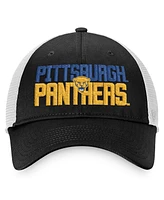Men's Top of the World Black, White Pitt Panthers Stockpile Trucker Snapback Hat