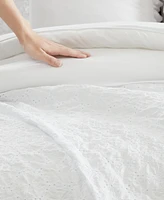 Laura Ashley Eyelet Ruffle Microfiber Piece Comforter Set