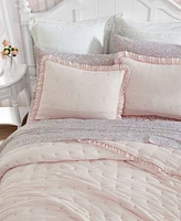 Laura Ashley Hailee Microfiber 3 Piece Quilt Set, Full/Queen