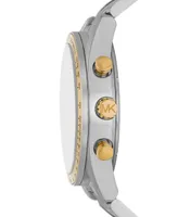 Michael Kors Men's Warren Quartz Chronograph Silver-Tone Stainless Steel Watch 42mm - Silver