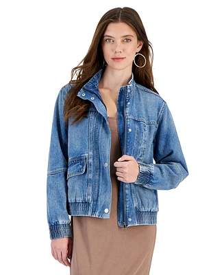 And Now This Women's Denim Bomber Jacket