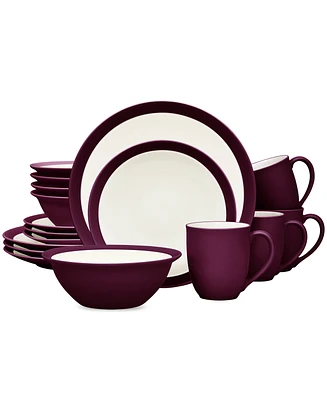 Noritake Colorwave Curve Burgundy 16-Pc. Dinnerware Set, Service for 4