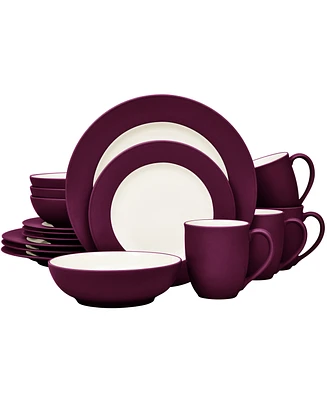 Noritake Colorwave Rim Burgundy 16-Pc. Dinnerware Set, Service for 4