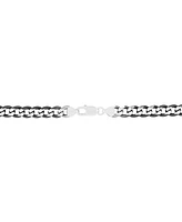 Italian Silver Men's Curb Link 22" Chain Necklace (6-1/4mm) in Sterling Silver & Black Ruthenium-Plate