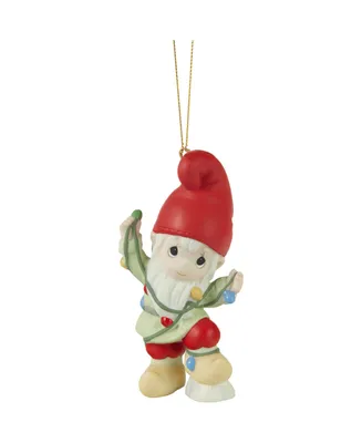 Precious Moments Gnome Worry, Be Happy Porcelain Ornament