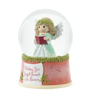 Precious Moments Wishing You Joyful Sounds of The Season Annual Angel Resin, Glass Musical Snow Globe