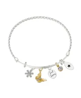 Unwritten Crystal Flower, Butterfly And Bezel Charm Bracelet - Gold Two