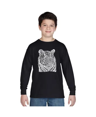 Big Boy's Word Art Long Sleeve T-shirt - Cats