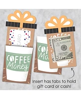 Big Dot of Happiness But First, Coffee Cafe Themed Party Card Sleeves Nifty Gifty Card Holders 8 Ct