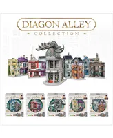 Wrebbit Harry Potter Diagon Alley Collection 4 3D Puzzles Ollivander's Shop, Quidditch Supplies, Madam Malkin's, Weasleys' Wizard Wheezes, 1175 Pieces